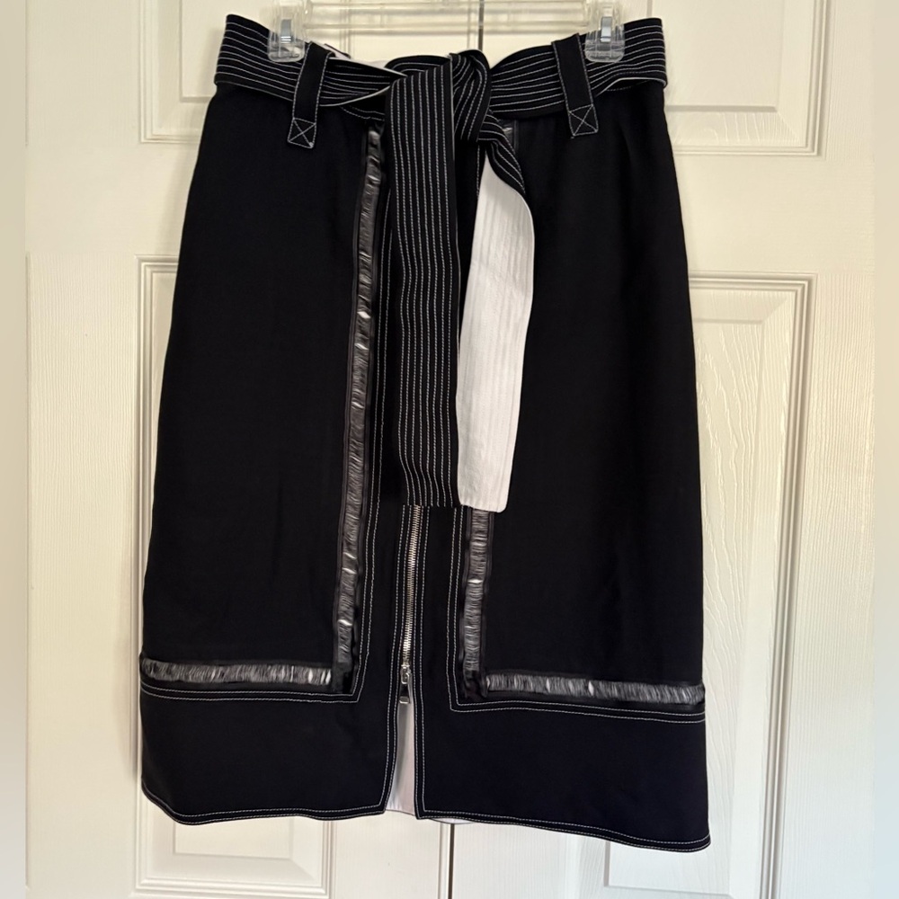 10 Crosby Derek Lam Black Skirt with White Trim